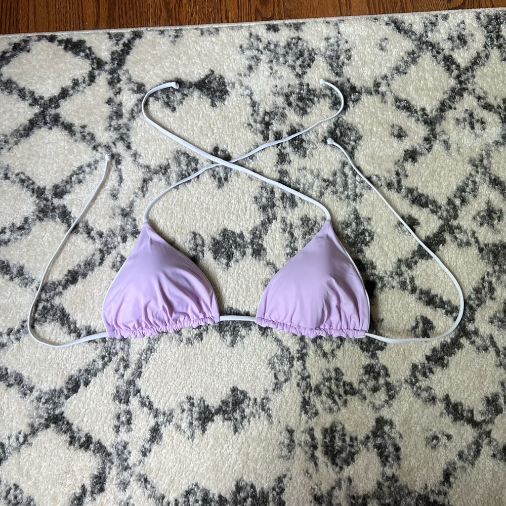 Lilac String Triangle Bikini Top
